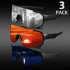 3pcs Fashion Men's and Women's Large Frame UV400 Sunshade and UV Resistant Outdoor Sports Glasses