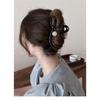 Simple Coffee Color Large Hair Claw Durable Shark Clip Elegant Back Head Updo Hair Clip Women Summer Daily Hair Accessories