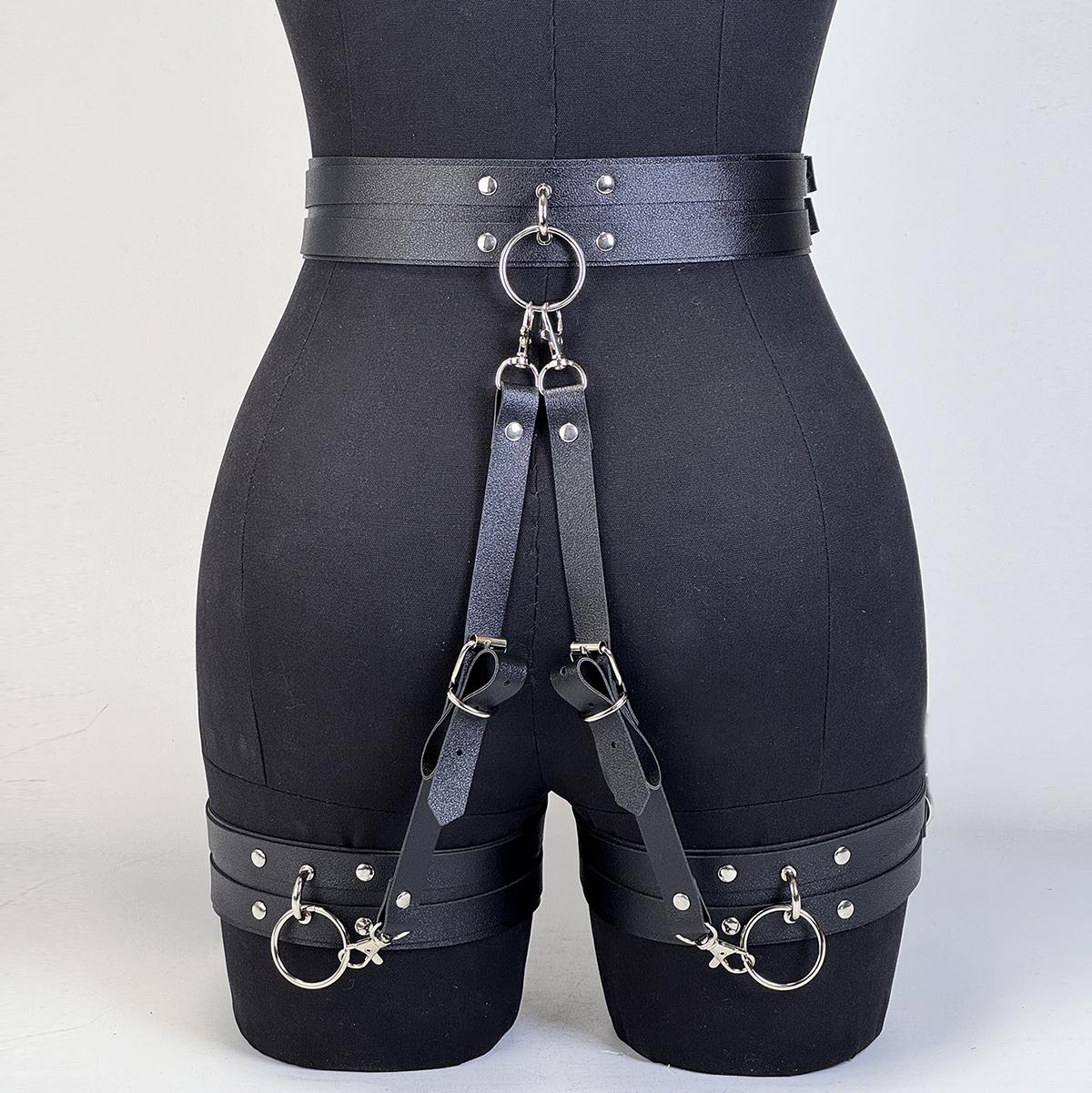 Ceinture pour Femme en Cuir PU Mode Style Rue Jarretelles Réglables Accessoire Décoratif Cool Punk Gothique Exotique Avec Jean gray
