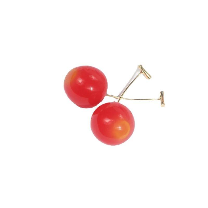 New Eternal Petal Cherry Cherry Earrings, Burgundy Cherry Earrings, Earrings, Cute Fruit Earrings E1809