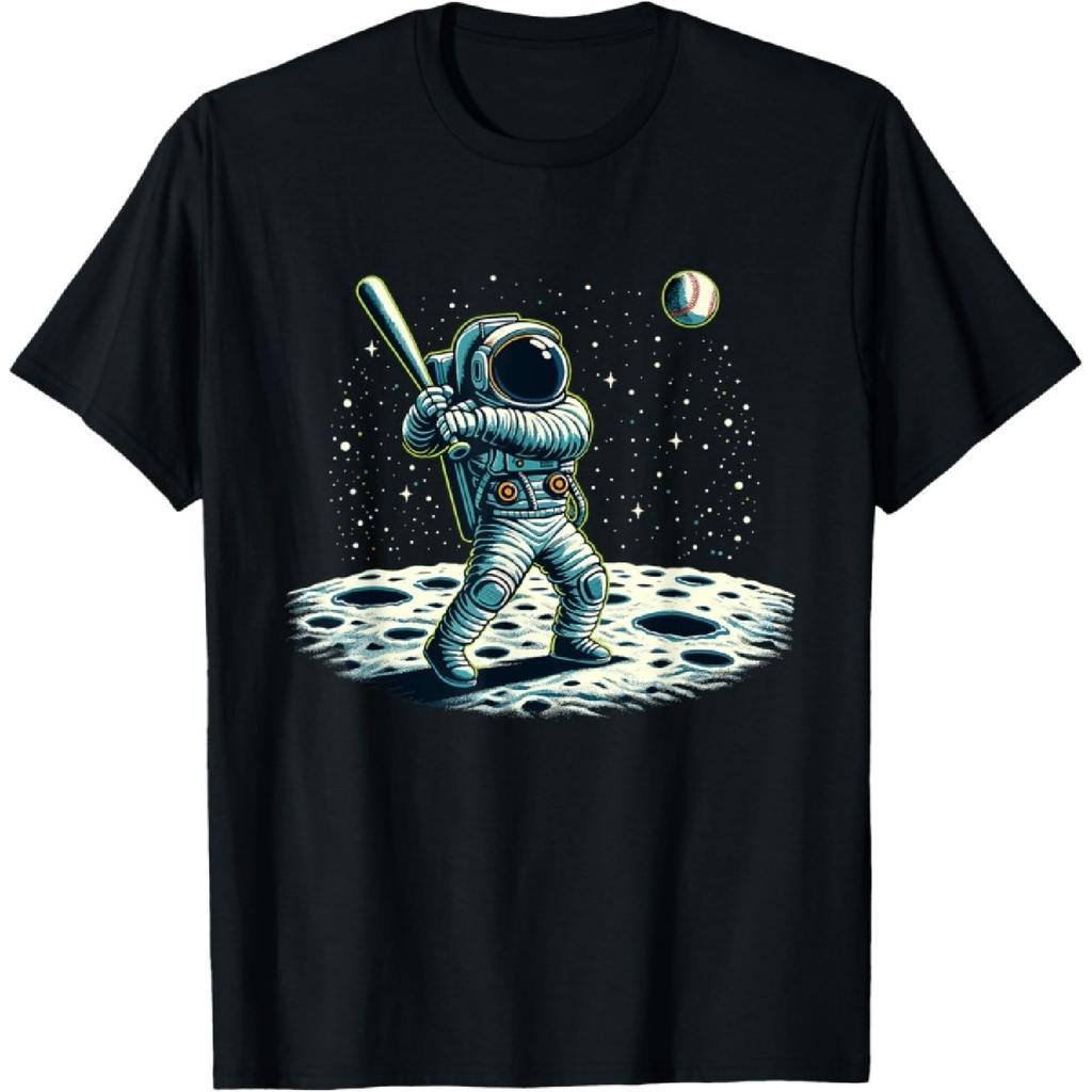 Baseball Novelty Astronaut Men Women Kids Funny Baseball T-Shirt(1)