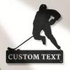 Tin Sign Retro Hockey Player Wall Art Home Decor Metal Sculpture
