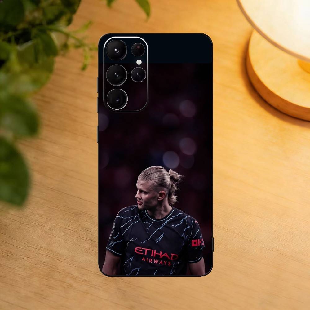 The Norwegian Hammer Erling Haaland Phone Case For Samsung S25,24,23,22,30,21,10,9,Ultra,Plus,Lite Soft Black Case Samsung S22plus5G