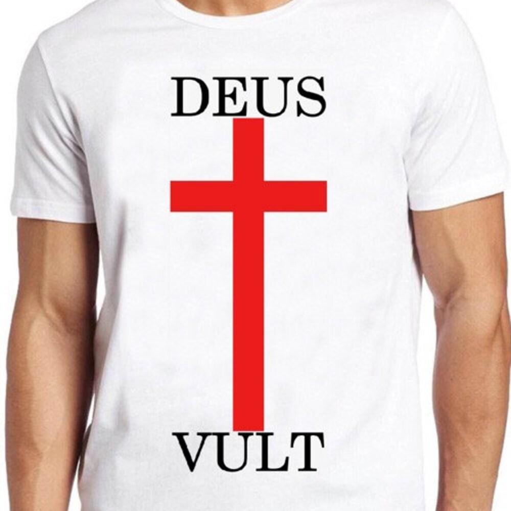 

230GSM 100% Cotton T-Shirt Deus Vult T Shirt Catholic Religion Christian Crusade Bible Cool Gift Tee 137