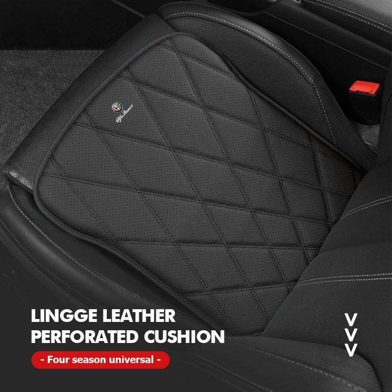 Perforated Leather Car Seat Cushion Non-slip Heightening Pad For Alfa Romeo GT Stelvio F1 Brera Volante Tonale Gloria Disco zq9