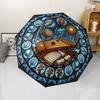 Music Nature Harmony Pattern Umbrella, Portable and Foldable Design, 8 Ribs, a Casual Accessory for Halloween, Christmas, and Birthday Gifts.