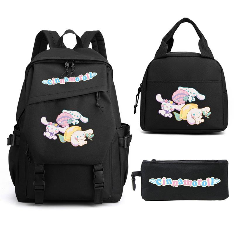 Cartoon Puppy Printed Schoolbag Set Backpack + Lunch Bag + Pencil Case Three-Piece Set