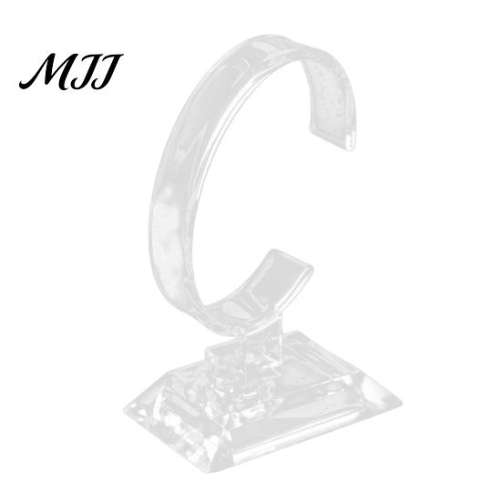 Desktop Watch Display Stand Clear Acrylic C Shape Holder Wristwatch Bracelet Bangle Wrist Jewelry for Home Shop Counters Shelves M