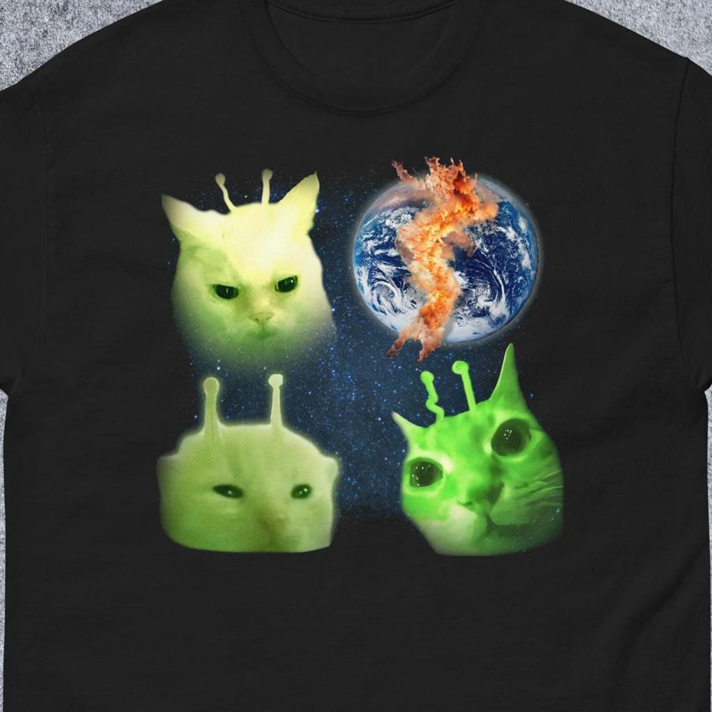 Three Glorps Funny Alien Cat Meme Tee Shirt Gift for Woman and Man, Unhinged Dank Memes T shirt, Brainrot T shirt, Oddly Specific Tees, Gifts