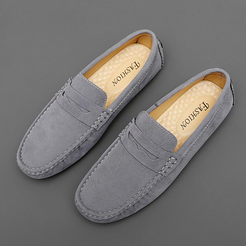 Suede Leather Mens Loafers 2025 New Walking Shoes New Comfy Man Drive Flats Classic Original Style Men Casual Shoes Moccasins