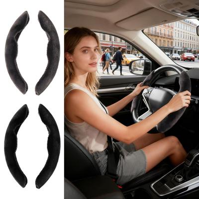 Car Steering Wheel Covers 1 Pair Warm Soft Elastic Accessories Car Wheel Cover For Beginners Family Automotive Vehicle Indoor