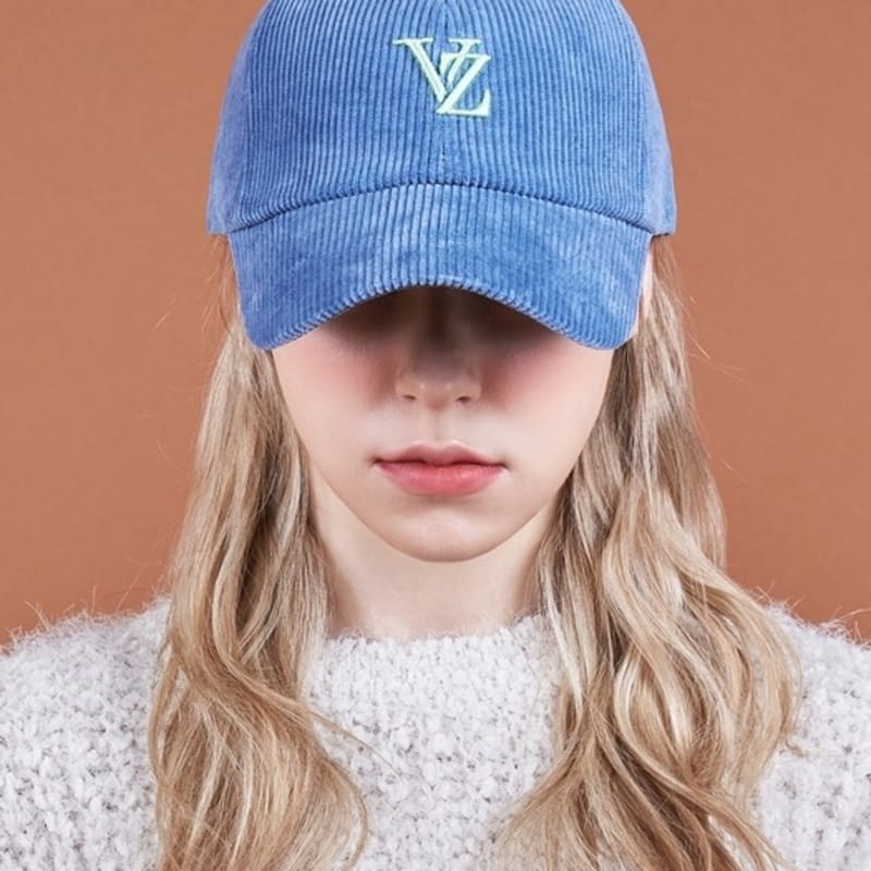 

VARZAR 3D Monogram Pigment Washed Corduroy Overfit Ball Cap Blue FREE