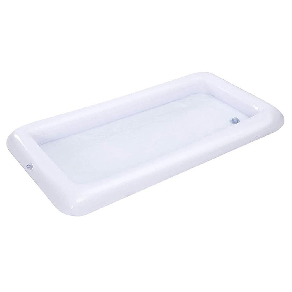 1Pc Inflatable Pvc Ice Serving Tray Cooler With Drain Plug Floating Durable Drink Chiller For Picnic Pool Party Supplies