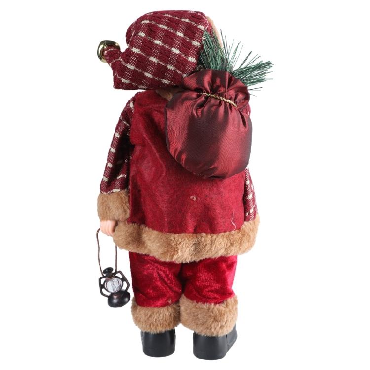 11.8inch Santa Clau Christmas Plastic Figurine Handpainted with Stack of Present