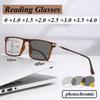 Neutral New Multi-Focus Photochromic Reading Glasses Men'S Classic Square Progressive Anti-Blue Light Presbyopia Glasses