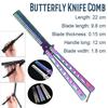 1pc Foldable Comb Stainless Steel Practice Training Butterfly Knife Comb Beard & Moustache Brushes Hairdressing Styling Tool