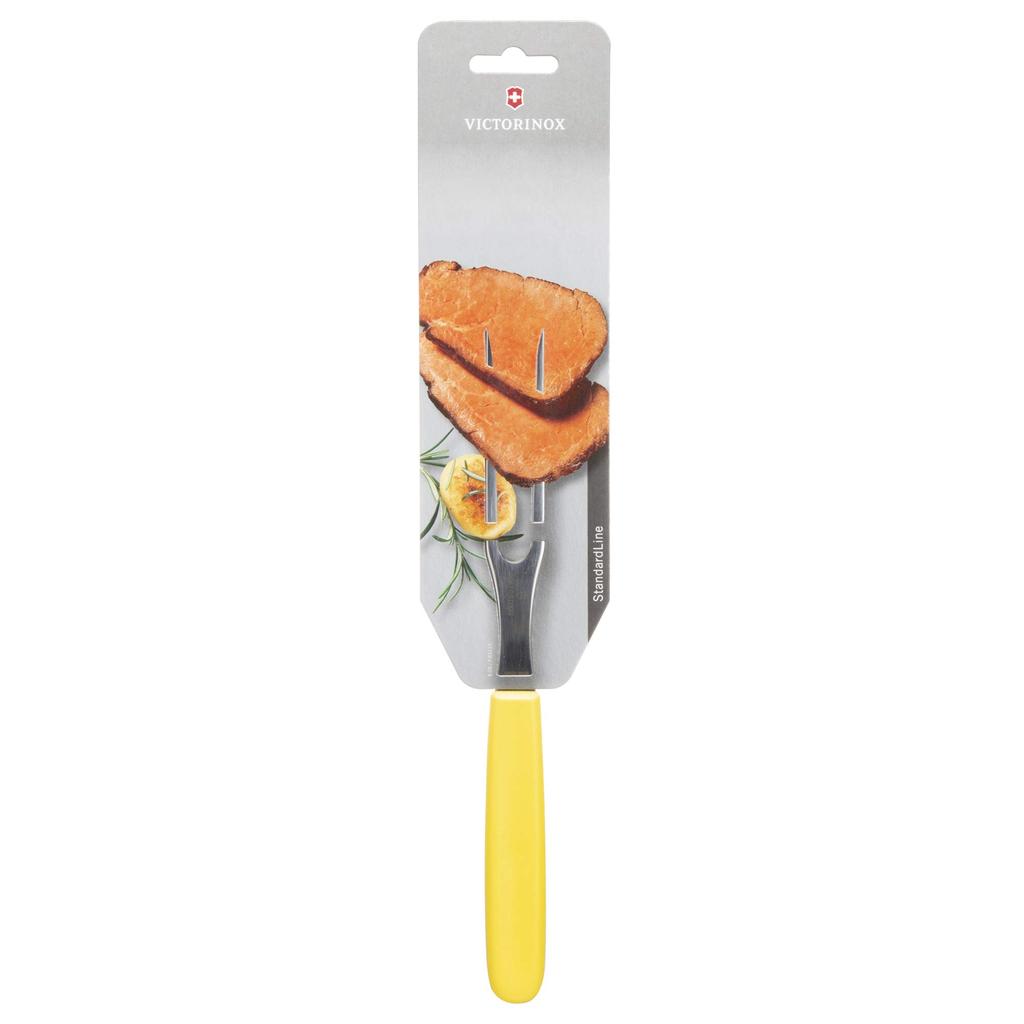 Victorinox Carving Fork, 15cm Yellow, Convenient for Cutting Meat, Ideal for BBQs and Grilling Steaks, Dishwasher Safe, Swiss Classic, 5.2106.15L8B