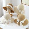 Ribbon Straw Hat Collection Bow Summer Big Edge Sun Protection Visor Hat Women Beach Hat Travel Holiday Britain