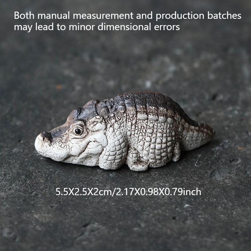 Cute Little Crocodile Indoor Ornament,Home Desktop Resin Handicraft Ornament,Tea Set Decoration,Garden Ornament,Exquisite Gift.