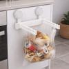 Space Saving Folding Trash Bag Holder Wall Mounted Plastic Bag Hanger  Bathroom Storage