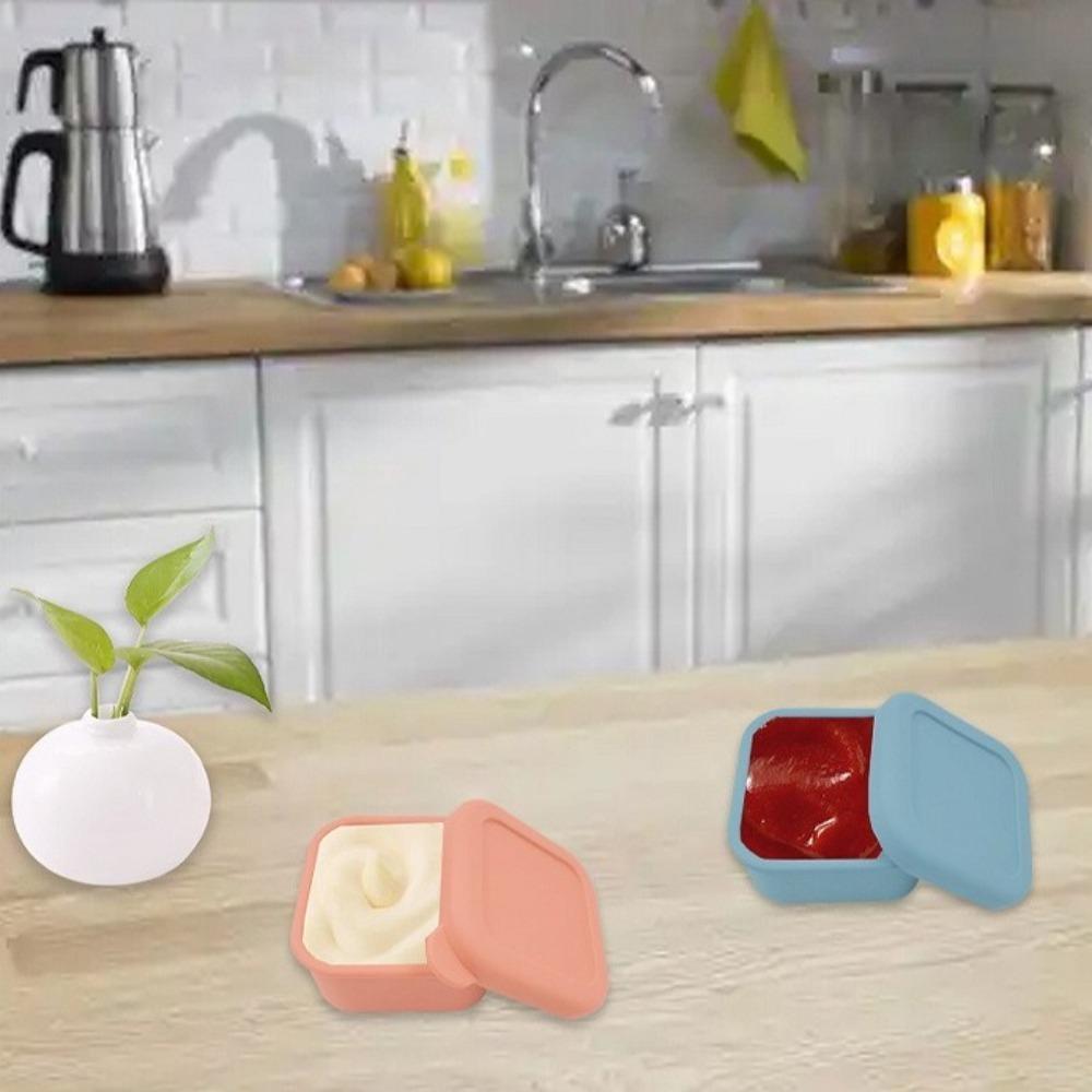 Neue weiche Silikon-Eiswürfelform, versiegelte, auslaufsichere Gefrierbehälter mit Deckel, Lebensmittelbehälter, Kinder-Bento-Box für Outdoor-Reisen