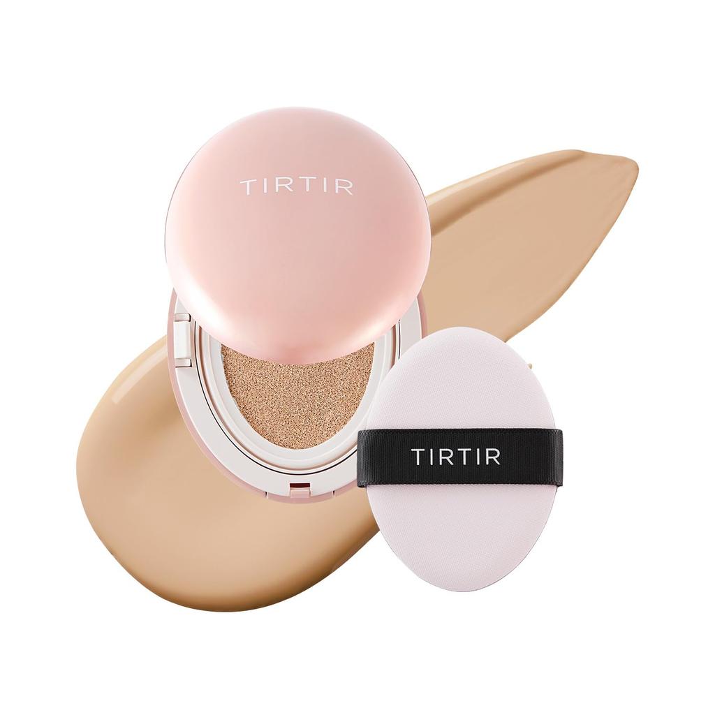 TIRTIR Mask All-Cover Cushion Foundation, Full Coverage, Skin Fit, Satin Glow Finish, Korean Cushion Foundation #23N SAND |4.5g