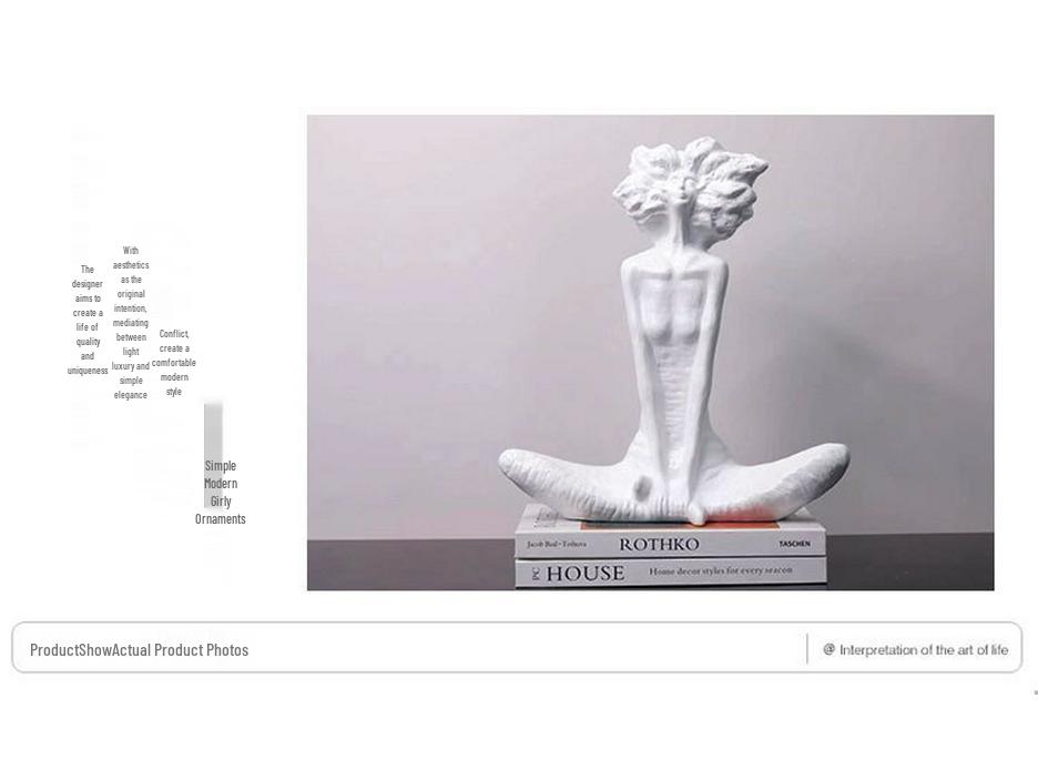 Black and White Minimalist Girl Sculptures for Living Room Decor – Special Offer