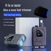 2-in-1 Mecha Electric Shaver: Portable Dual Blade Men's Razor & Nose Hair Trimmer with Digital Display
