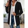 Autumn Winter New Fashion Color Blocked Gold Cufflinks Jacket Solid Color Long Sleeve Cardigan Blazer