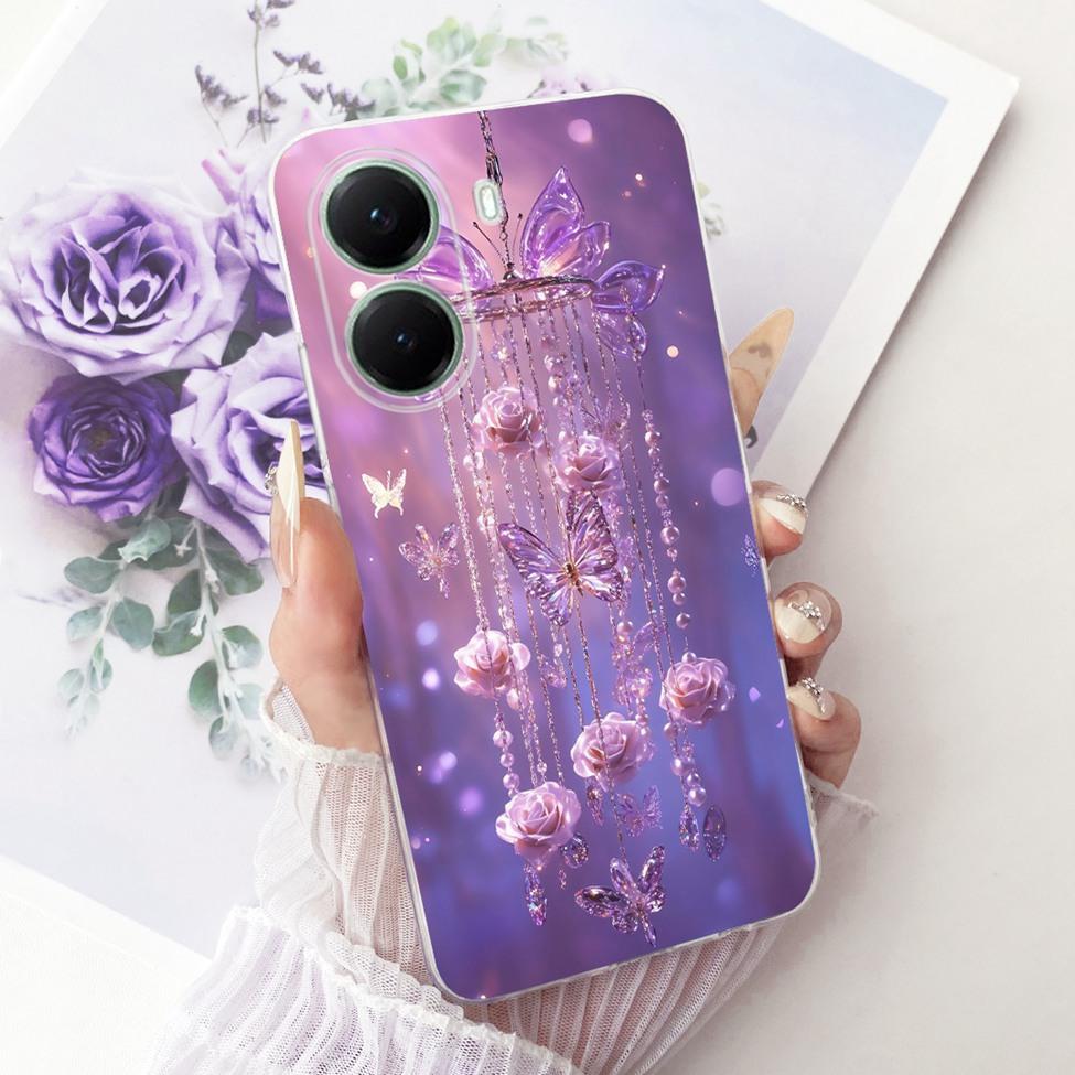 Clear For Xiaomi Poco X7 Pro Case Cover Cute Cat Fashion Butterfly Funny Painted Casing For Poco X7Pro 2412DPC0AI 2412DPC0AG