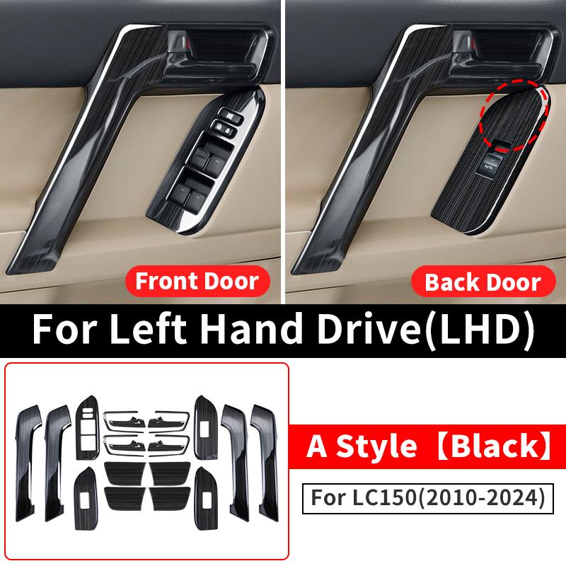 For Right Rudder Toyota Land Cruiser Prado 150 2010-2023 Door Handle Decorative Glass Switch Button LC150 Interior Accessories
