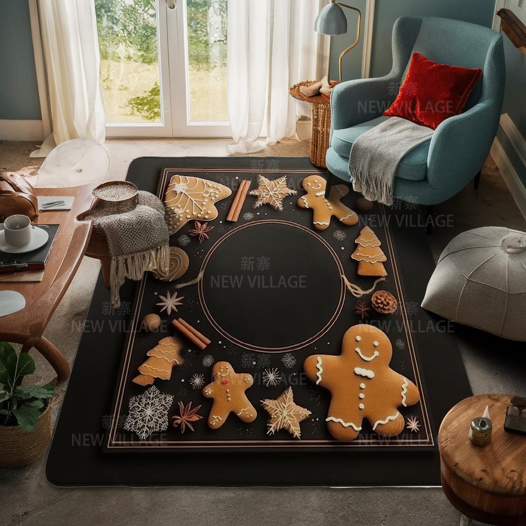 House Entrance Carpet Home Door Mat Living Room Bath Foot Bathroom Non-slip Water Absorption Rugs Bath Merry Christmas Winter
