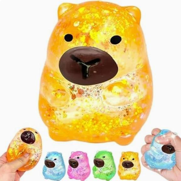 Glitter Capybara Squishies Fidget Toy Cute Capybara Maltose Squishy Slow Rising Stress Relief Fidget Toy
