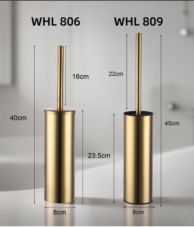 304 Stainless Steel Wall-Mounted Toilet Brush Set with Base