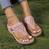 Woman Leather Non-Slip Soft Platform Shoes Flip Flops Summer Women's Wedge Sandal with Heel 2024 Orthopedic Sandals 43