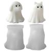 Halloween Ljusformar Spöke Silikonform för Fondant Söt Spöklik Spökhus Dekor Tillverkning för Tårtdekor Lerkonst