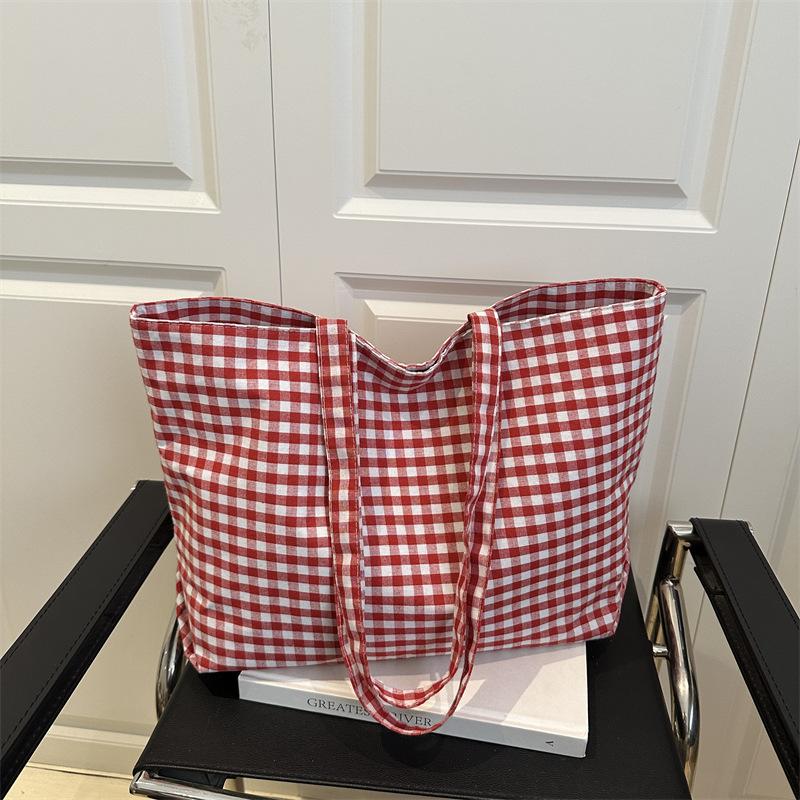 Canvas Bag Women's Large Capacity 2025 New Summer Versatile Lazy Wind Shoulder Bag Leisure Student Class Tote Bag