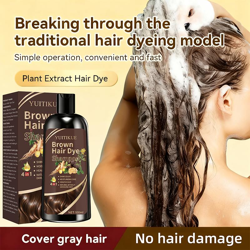 Bruine Haarkleur Shampoo | 3-in-1 , Hydrateren, Voeden, Natuurlijke Gember Formule 100ml