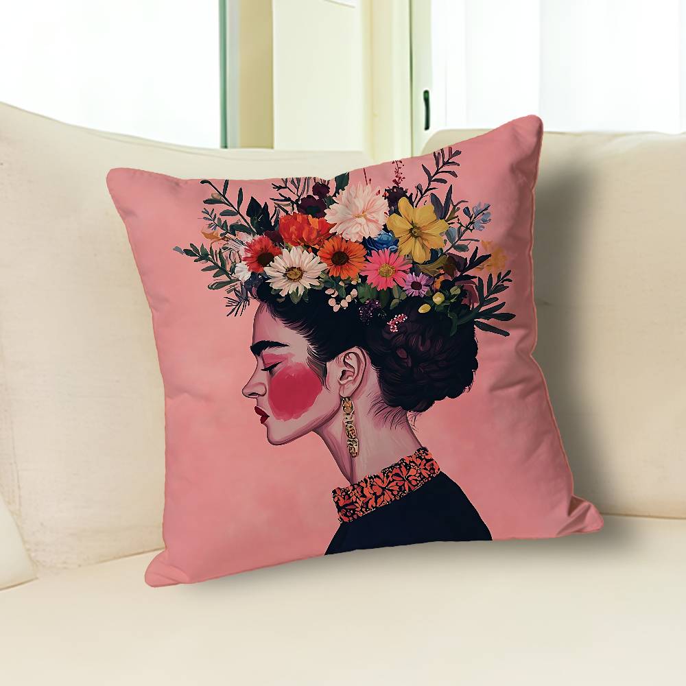 Fashion F-FridaS-S K-Kahlos Various Sizes Square Pillow Case For Car Home Bedchamber Decor Custom Valentine Gift
