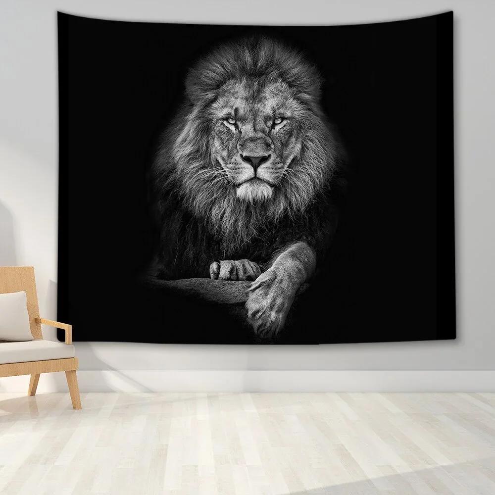 Tapestry Lion Animal  Wall Hanging Beach Towel  Decor Dormitory Bedroom Living Room Home