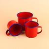 OLOEY Vintage Enamel Mugs (Pack of 3) with Lanyard