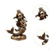 Brass Mermaid Princess Figure Home Decor Vintage Fantasy Sculpture Mediterranean Statue for