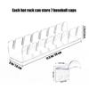 Baseball Cap Holder Acrylic Hat Display Rack For 7 Ball Caps Space Saving Stand Shelf With 2 Self-Adhesive Hooks No Install Home
