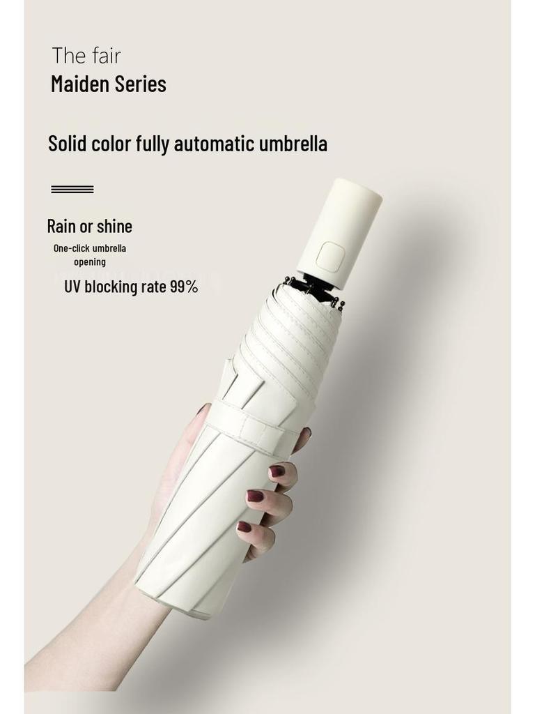 Large Women's Automatic Umbrella: UV Protection, Sunshade, Sturdy, Foldable, Suitable for Sun and Rain
