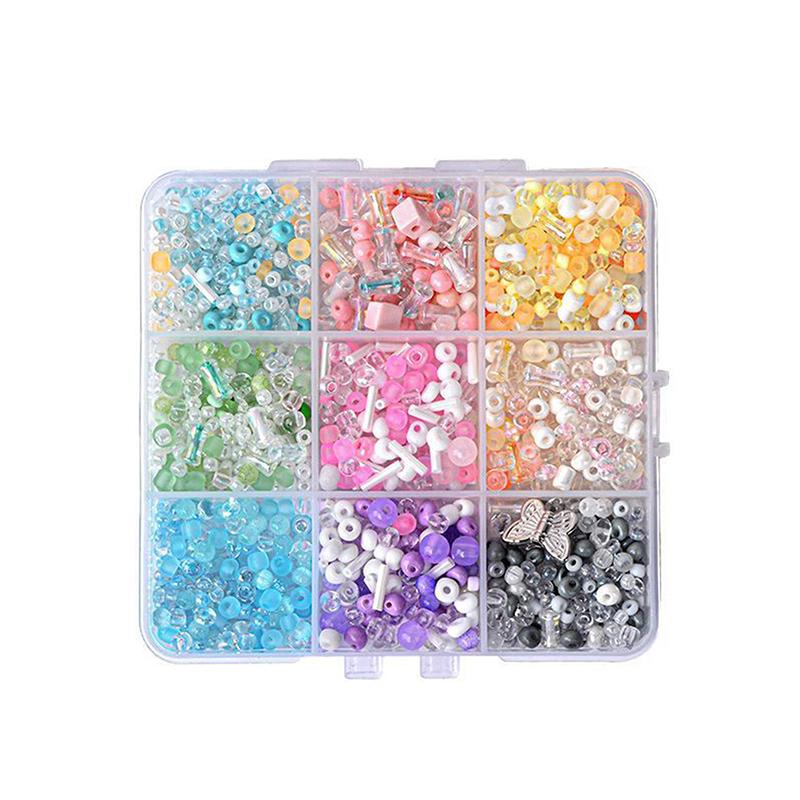 Summer Ice Cream Soda Color Glass Rice Beads Mixed Color Diy Handmade Beaded Bracelet Necklace Jewelry Material Package