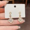 Zircon Fritillary Flower Pendant Earrings Exquisite Light Luxury Temperament Earrings Fashion Versatile Premium Earrings Women
