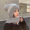 Windproof Women's Warm Knitted Wool Hat Autumn and Winter Scarf Hats Cap Winter Hat
