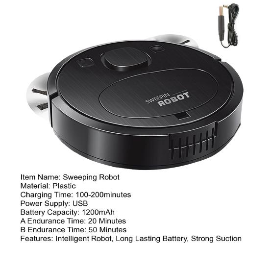 Úklidový robot Výkonné čištění Nízká hlučnost Štíhlé tělo Čistič USB nabíjení 1200mAh baterie Dlouhotrvající robotický vysavač