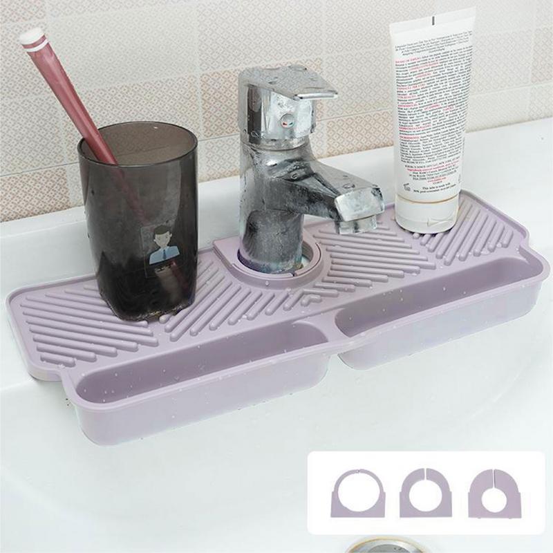 Mata pod kran Przenośna Mata pod kran do zlewu kuchennego Osłona kranu i Mata drenażowa Mata szybkoschnąca Szara Ochrona zlewu kuchennego Dla