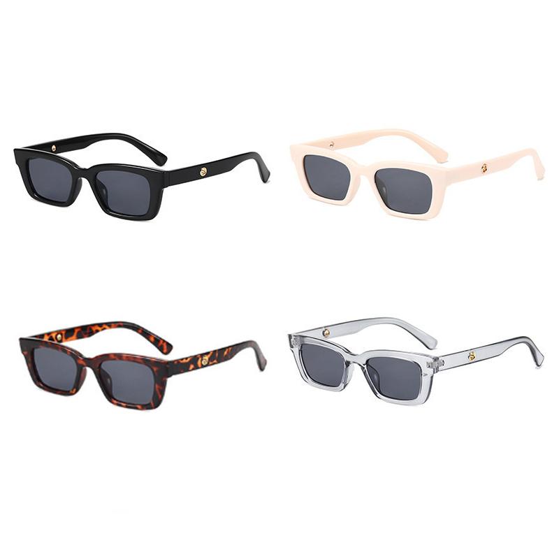 Xiaomi Women Y2K Small Rectangle UV400 Sunglasses Gold Metal Rivet Decor Retro Narrow Frame Fashion Outdoor Beach Driving Shades